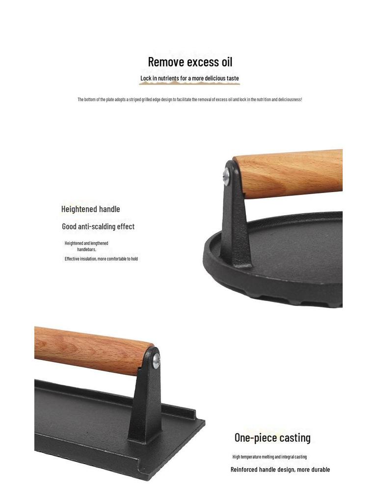 Litinový lis na maso pro venkovní gril a Teppanyaki