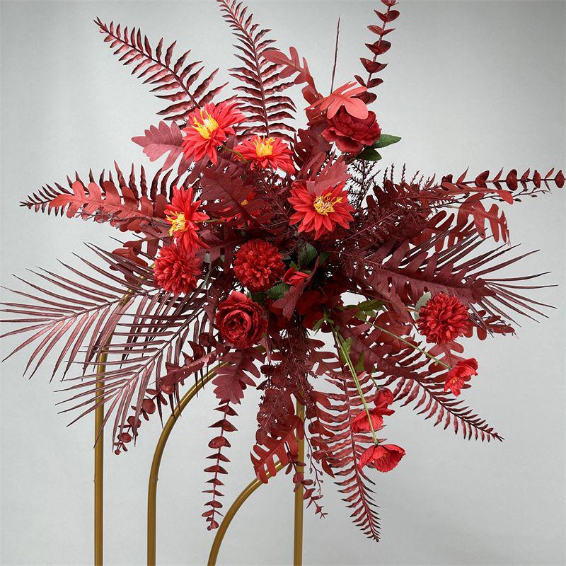 Wedding Floristry: Simulated Flower Scene Arrangement with Seven Optional Colors for T-Stage and Aisle Decoration