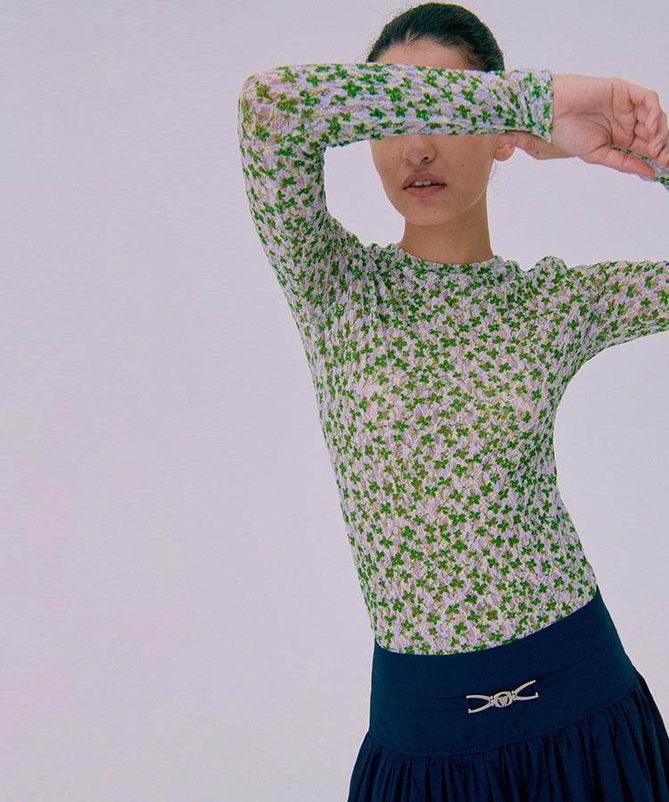WNDERKAMMER Crinkle T-Shirt_Green