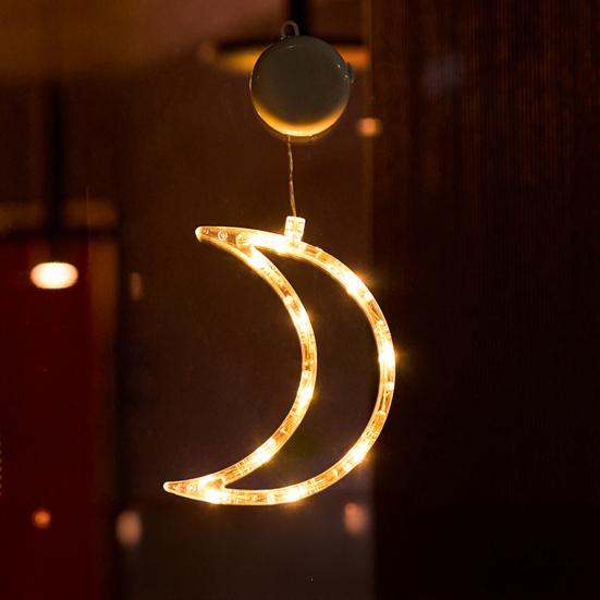 Christmas Window Curtain Lights with Snowflakes Santa Star Easy to Hang Christmas Ornaments with Suction Cups LED String