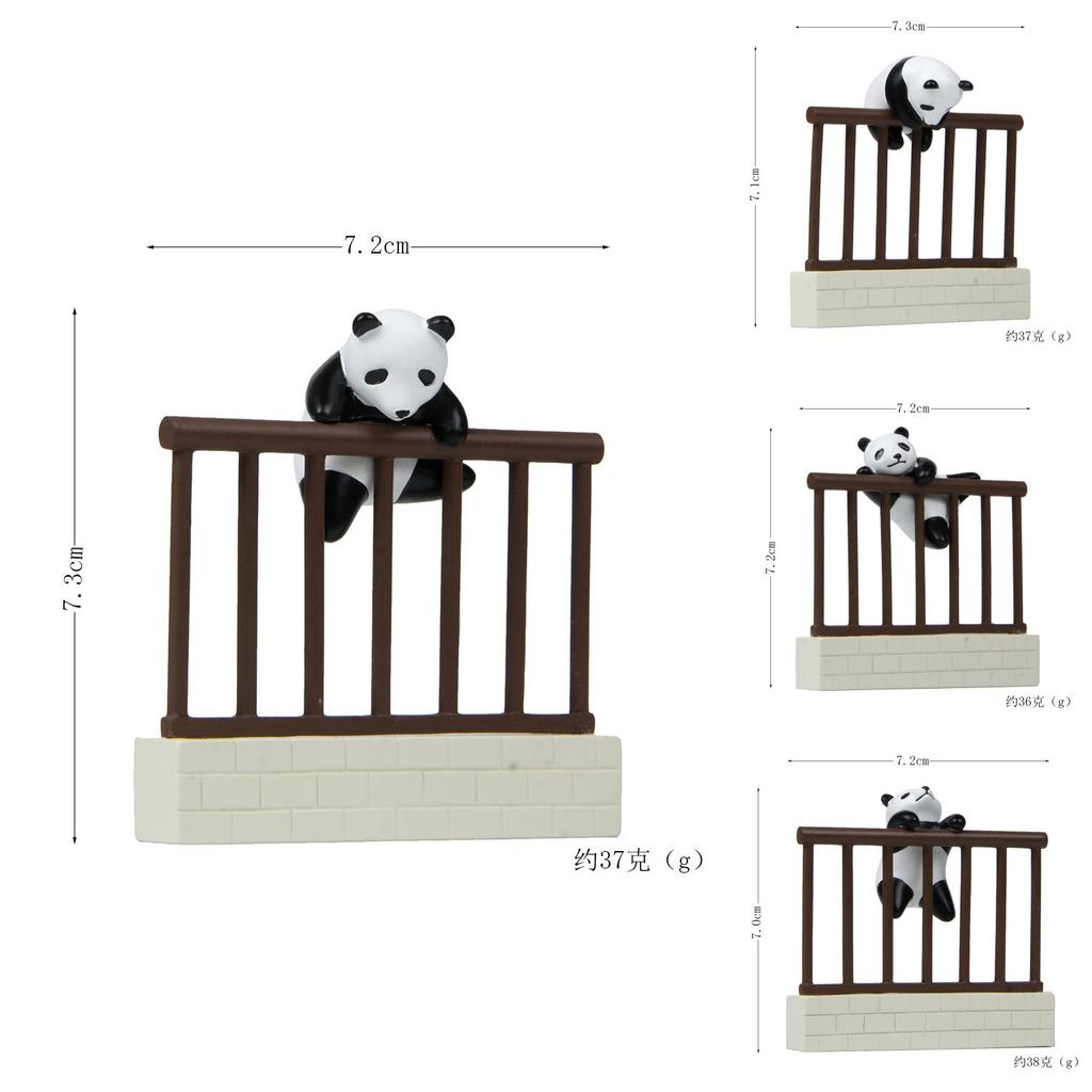 Cute Panda Escaping Over The Wall Mini Model For Gift Giving