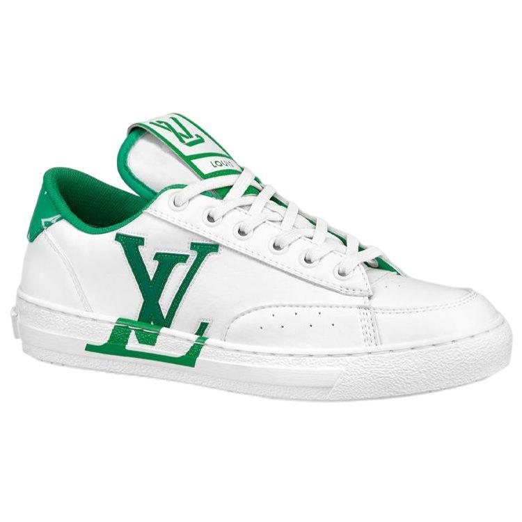Louis Vuitton Charlie Leather Low Top Stylish Skateboarding Shoes Men's White Green 1AANJ7