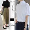High neck short sleeve for cut and sewn cool to the loose side neat and stylish [Grexiull] t-shirt women, top, spring, summer, touch, plain, cool,