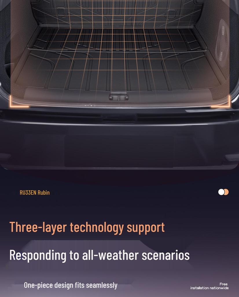 XPeng P7 Trunk Mat TPE Waterproof, Fits 26 Models, Semi-enclosed and Custom Interior Tail Box Mat.
