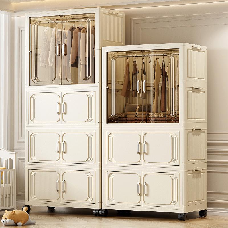 Multi-Layer Foldable Storage Cabinet: Plastic Wardrobe, Shelving Unit, Toy Organizer, Clothes Box
