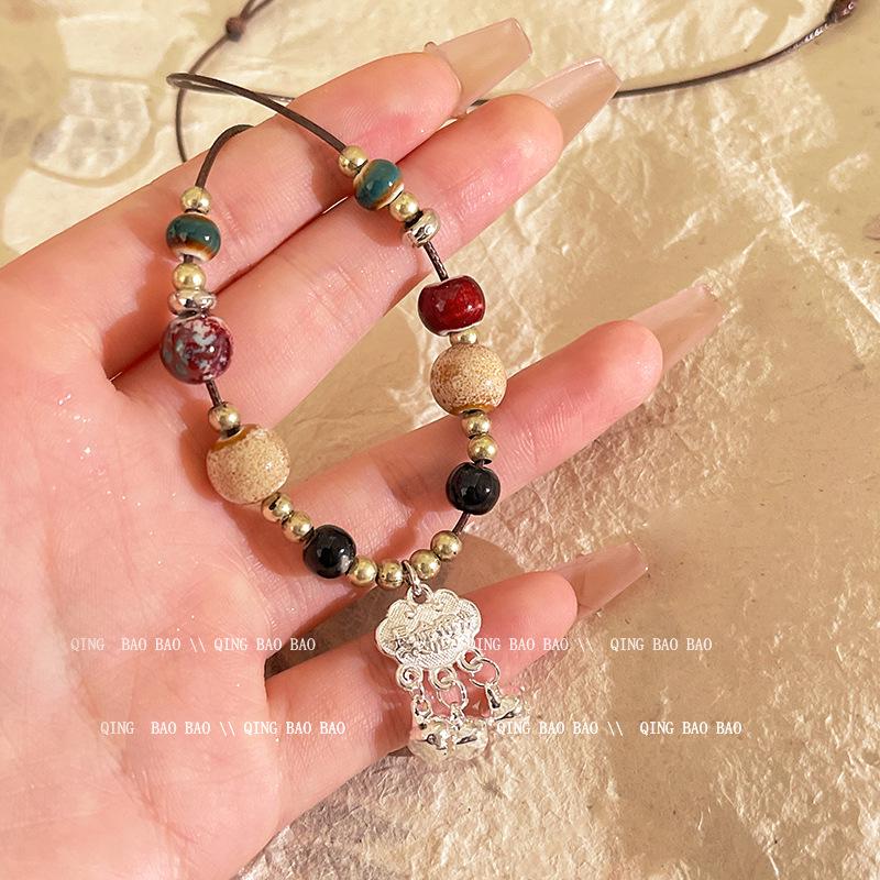 Zen Retro Chinesische Keramik Halskette - Handgewebtes Nischendesign für Frauen