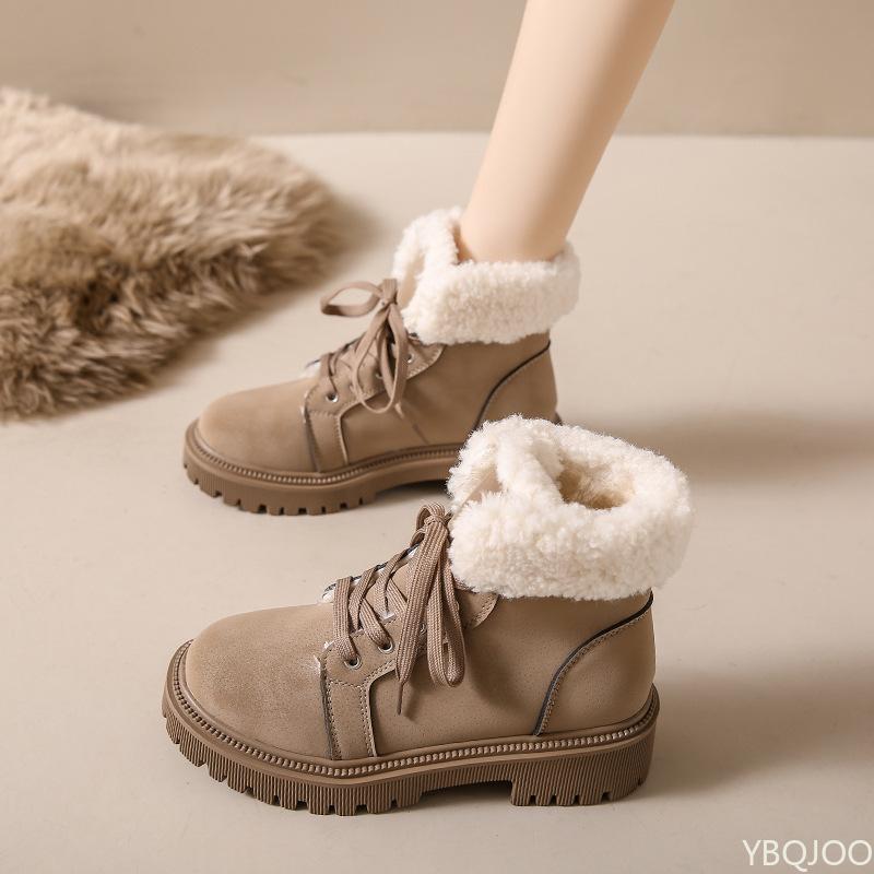 Women's leisure comfortable snow boots winter velvet cotton boots short boots fashionable versatile warm women shoes