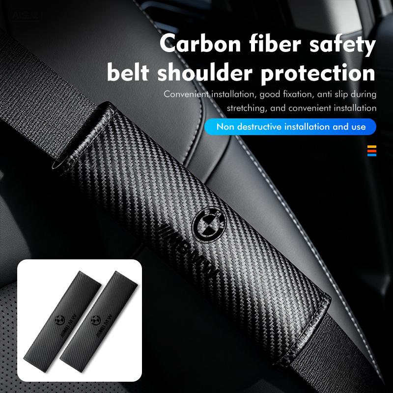 Car Seat Belt Carbon Fibre Shoulder Protection Pad Accessories For BMW E36 E39 E87 E60 E46 E53 E90 F10 F20 F25 F30 X3 X5 DHRJX1