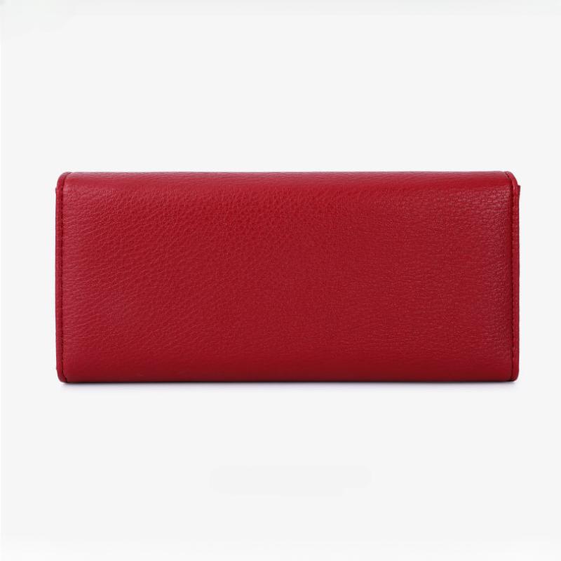 Classic Red Women Wallets PU Leather Trifold Ladies Purse Zipper Hasp Long Female Billfold Wedding Dinner Banquet Clutch Money Bag