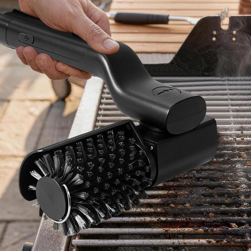 Handheld Electric BBQ Rack Brush Barbecue Grill Heavy Oil Stain Cleaning Brush Rotating Cleaning Barbecue Tool