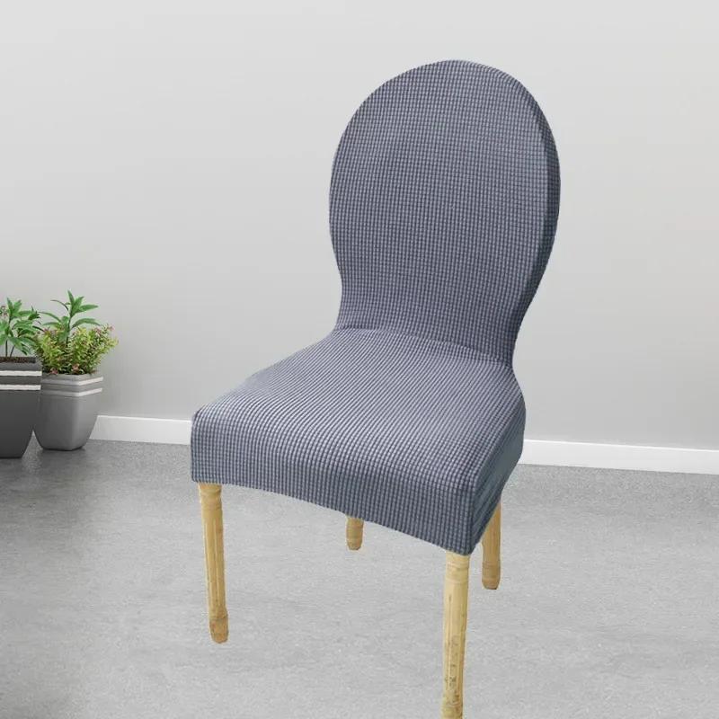 Retro Home Round Back Seat Chair Cover Polar Fleece Slipcovers Protector Case Chair Cover For Room Kitchen Hotel Banquet Cover