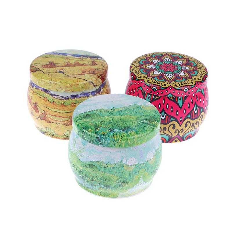 Vintage Candle Tin Can Candy Cookie Storage Box Dry Spice Storage Jar Suitable Diy Candle Cosmetic Ointment Making Christmas