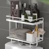 1PC Wrought Iron Punch-Free Toilet Tank Shelf - Above Toilet Storage Rack for Bathroom Organization
