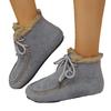 New Large-sized Short-top Cotton Shoes, Women's Fleece Casual Warm Lace-up Snow Boots