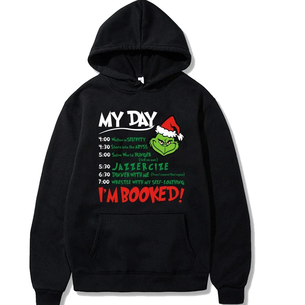 

Hooded Long Sleeve Men And Women Sweatshirt Christmas Costume Green Haired Monster Print Casual Sportswear Autumn Fashion Kids Hoodies 140