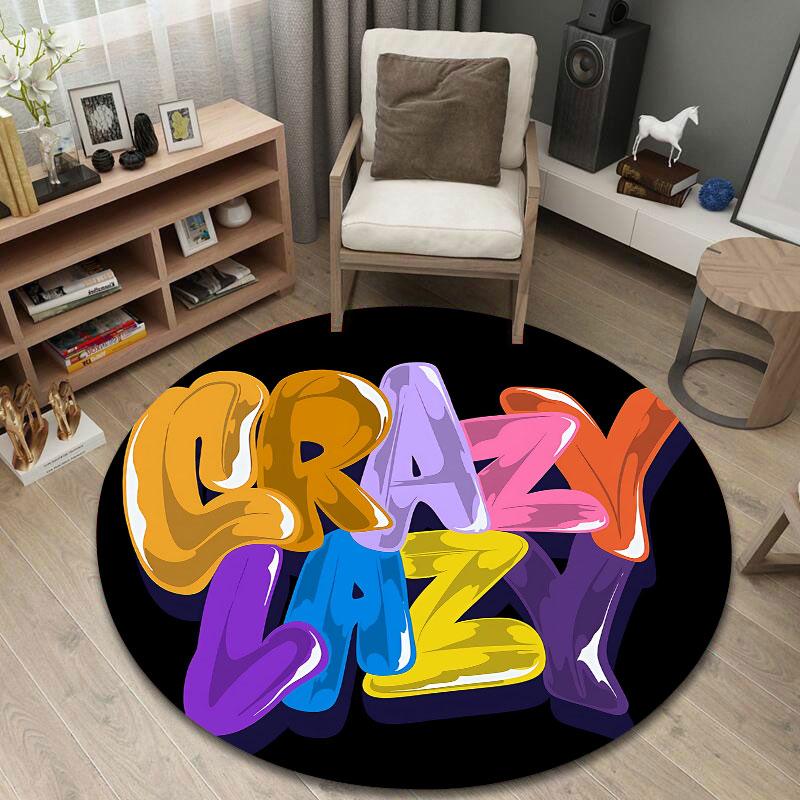 Classic Round Peacock Multicolor Rug Pad, Non-Slip Floor Mat for Family Room