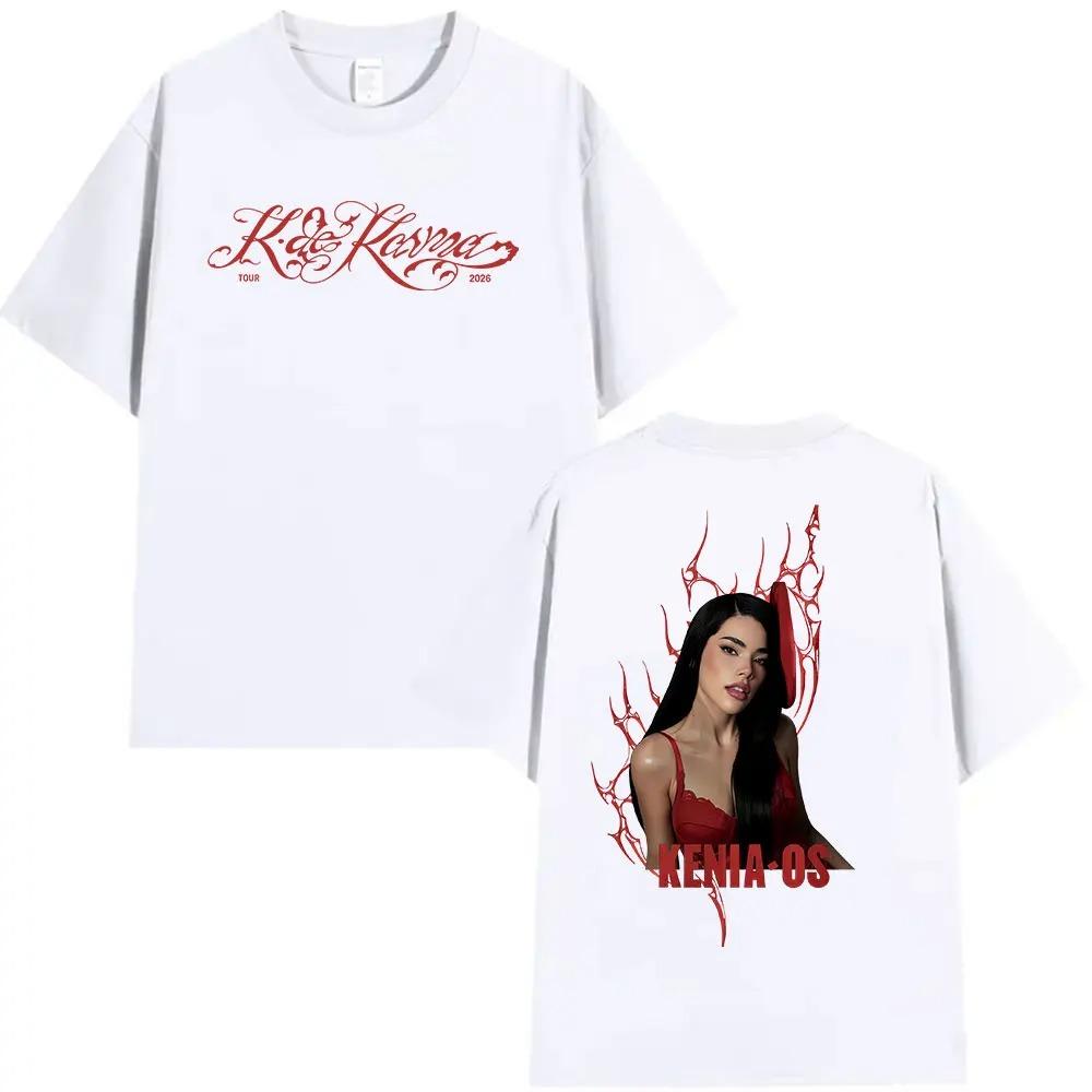 Singer Kenia Os K De Karma Tour 2026 Print T Shirts Men Women Harajuku Vintage Fashion Oversized Cotton T-shirt Loose Streetwear