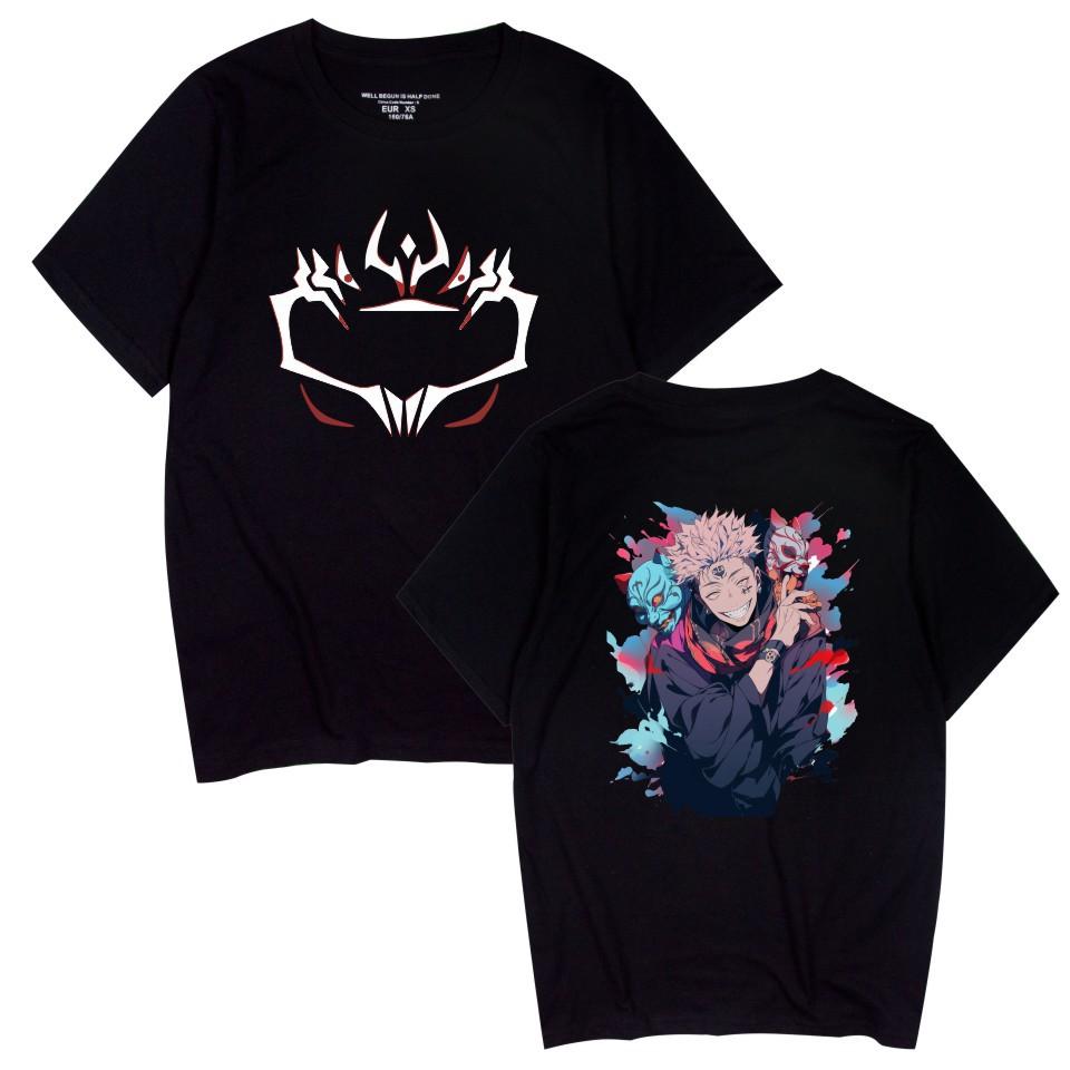 

Men T-shirt Fashion Jujutsu Kaisen Cartoon Character Anime Printed Women T-shirts Harajuku Tee Shirt Summer Casual Short Sleeve Tops XS чёрный