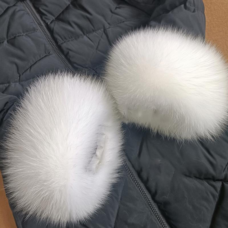 Real Fox Fur Cuffs Arm Warmer Winter Plush Windproof Women Wrist Cuff Sleeves Gloves Pompom Bracelet Wristband Sleeves Accessory