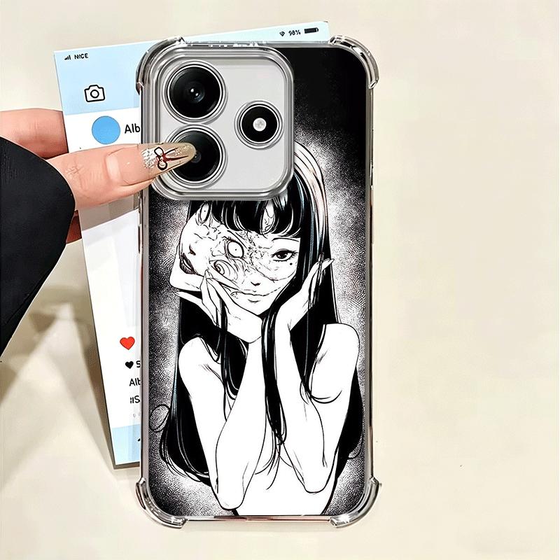 

Japanese Horror Anime Plating Phone Case For Xiaomi Poco X5 X6 X7 X8 Pro Max F8 Ultra F7 M8 M7 M5S Redmi 15C 15 14C 13C 13 X3 12 Xiaomi Poco M7 4G
