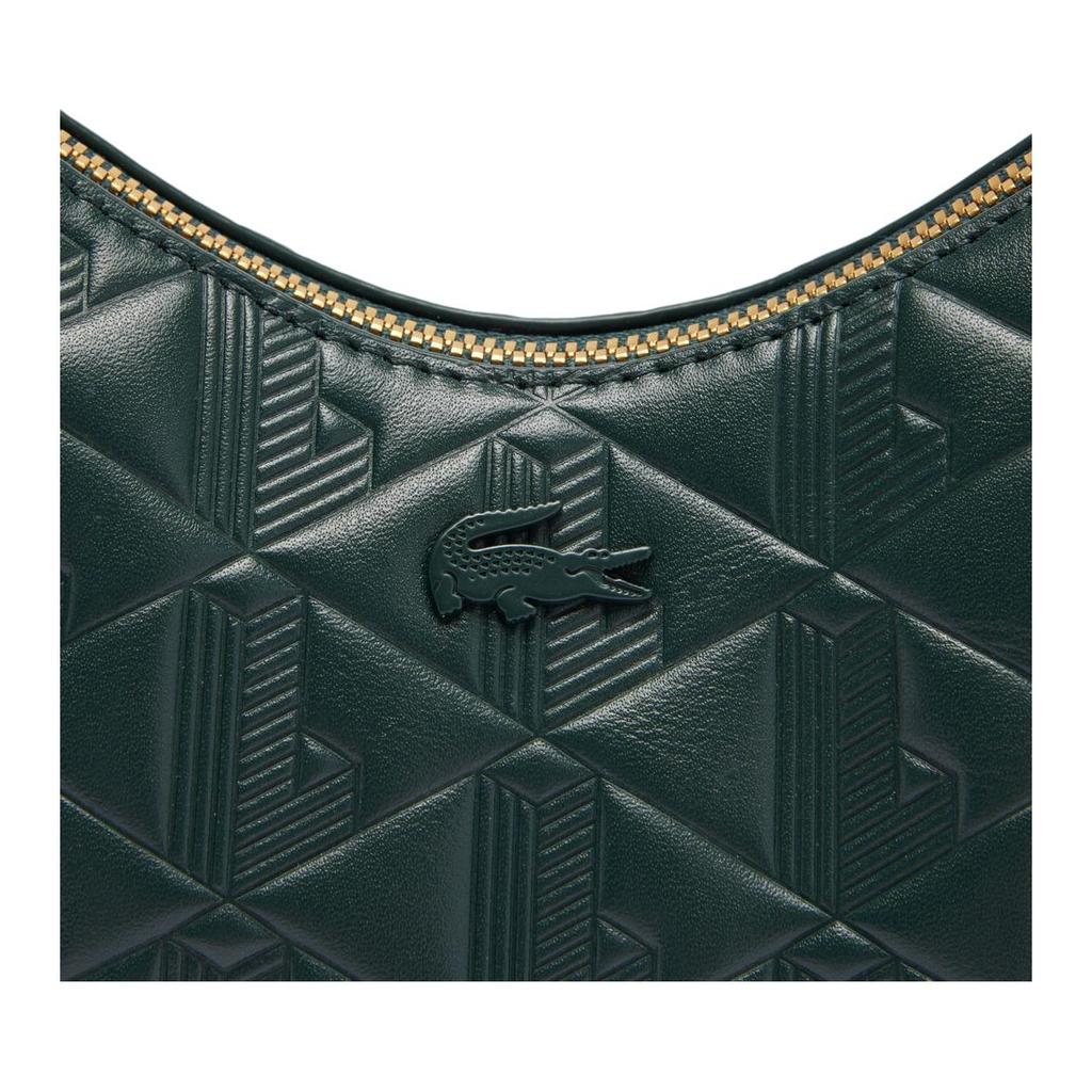 Lacoste Fashion Versatile Zipper Closure Leather Shoulder Crossbody Handbag Medium Women Handbags Green NF4710MH-B43