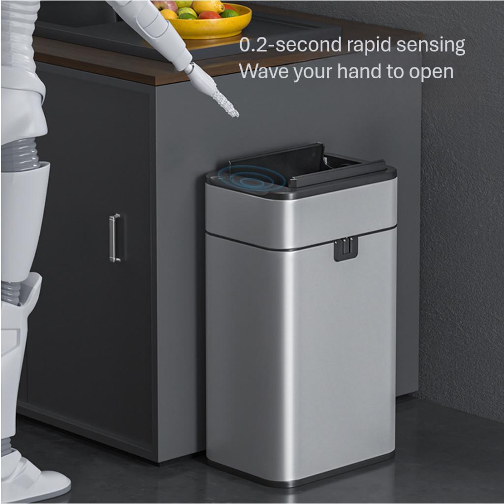 30L Large Capacity Smart Motion-Sensing Trash Bin Bathroom Office Garbage Can Commercial Public Area Dustbin
