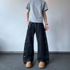 Pantaloni casual da uomo estivi jeans scimitarra a cinque bottoni stile strada americano pantaloni larghi larghi da uomo all'ingrosso