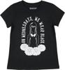 Wednesday Addams Girls' On Wednesday We Wear Black Graphic Print T-Shirt