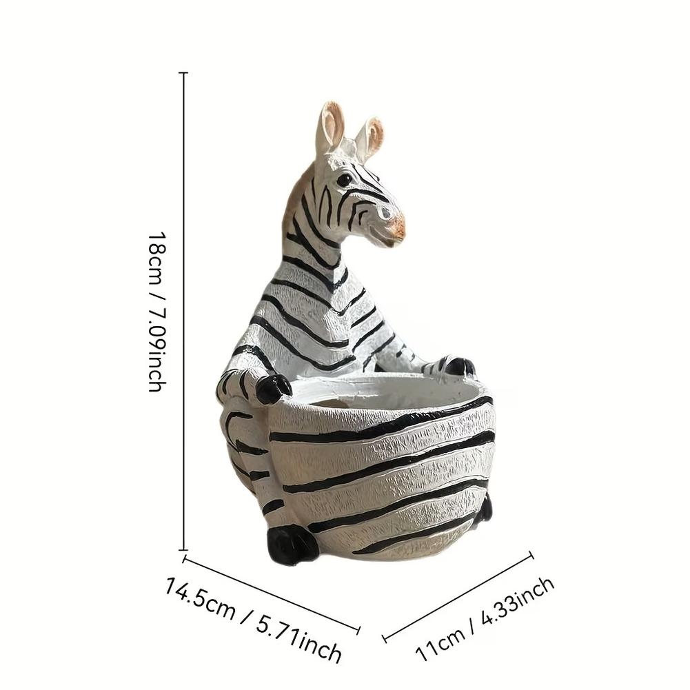Animal Themed Resin Flower Pot in For Zebra Pattern for Garden Decoration Indoor Plant Display and Home Accent Piece