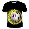3D Tištěný Fotbalový Vzor Módní Trend Kulatý Výstřih Krátký Rukáv Ležérní Dětská Chlapecká Trička