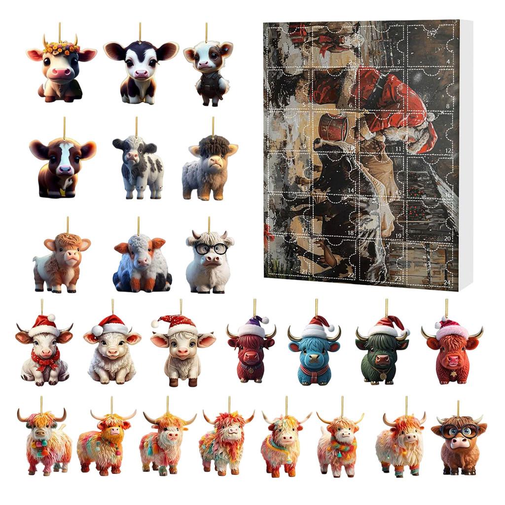 Weihnachts-Blindbox Mit Yak-Tier Acryl-Dekorationen Für Feiertagsbaum-Hänger Und Party-Geschenke