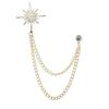 Brooch with Chain Collar Pin, Suit with Four-pointed Star Fringed Brooch, Chest Decoration - Simple Accessory
