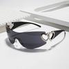One-Piece Double Heart Frameless Fashion Sunglasses for Women