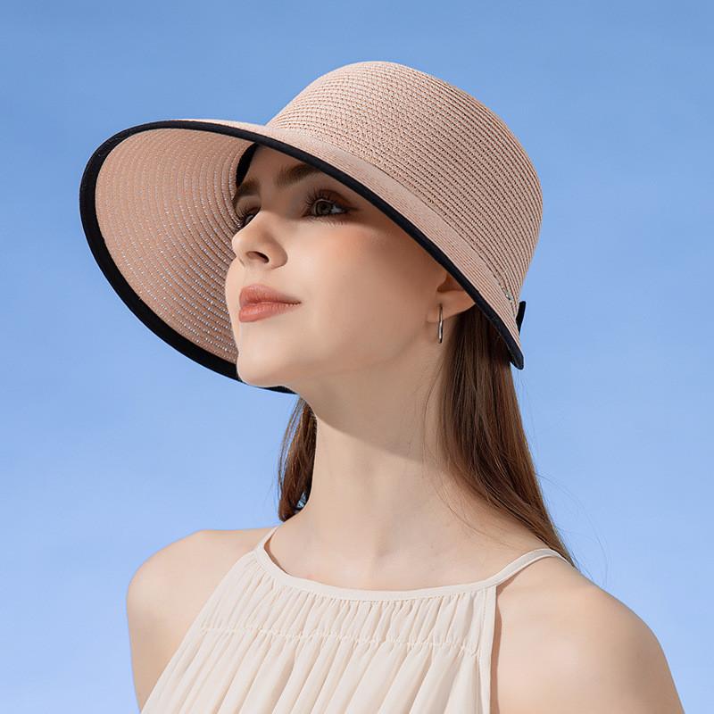 Summer Straw Sun Hat With Wide Brim For Beach Vacation Sun Protection