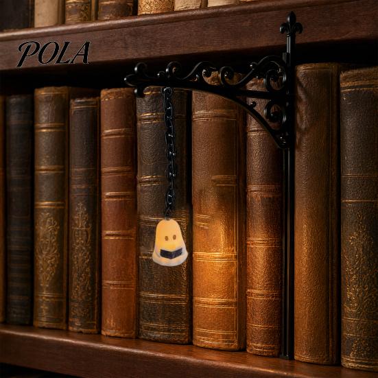 Literary Display Lighting 3D Printed Ghost Bookshelf Light, Warm LED Library Lamp with Vintage Street Style Shelf Ornament Silhouette, Decorative Book