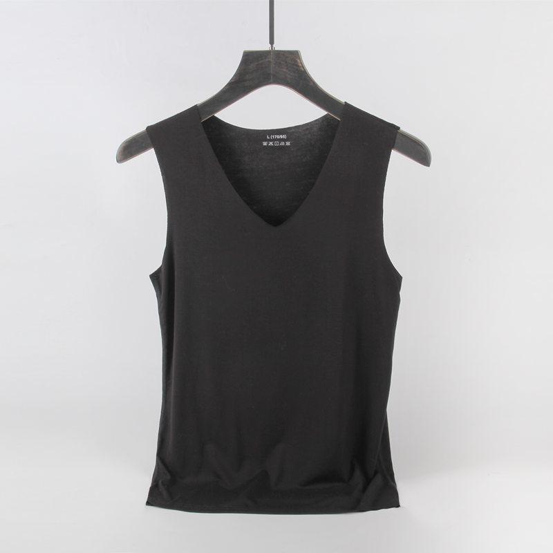 Summer Men's Vest Shoulder Large Size Stretch Sweatshirt Sports Fitness Sleeveless T-shirt Solid Colour Vest Tops