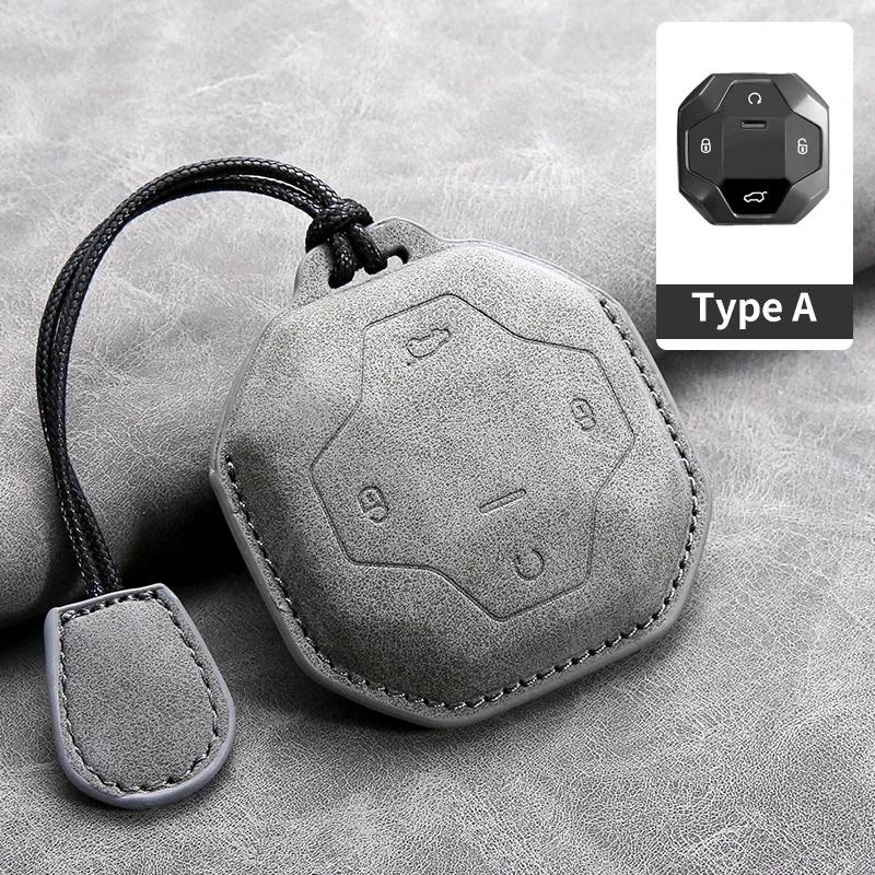 

4 Buttons Leather Car Remote Key Case Cover for Chery Jetour Traveller 2026 2026 Auto Key Shell Fob Protector Holder Keychain