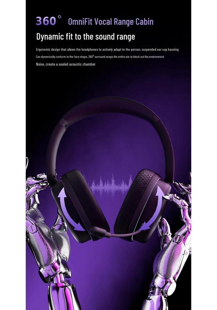 AULA Wolf Spider G7Pro Wireless Gaming Headset: Noise-Cancelling, High Sound Quality, Low Latency, Bluetooth.
