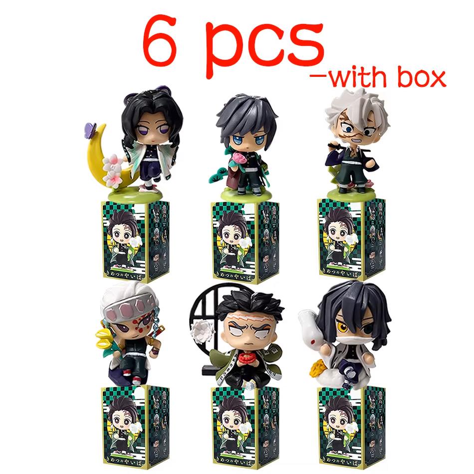 ! Anime Demon Slayer Blind Box Figure Tanjiro Kamado Nezuko cartoon PVC Model Desktop Ornament Child Christmas  New Year Gift