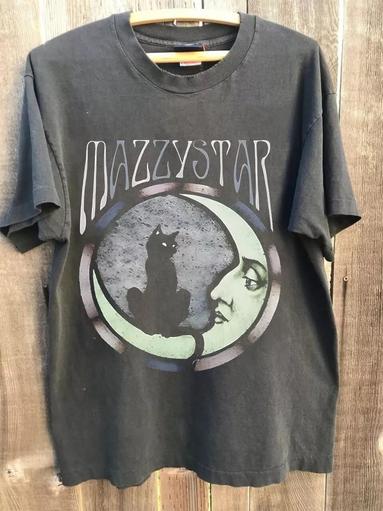 Mazzy Star Moon and Cat 90s Alt Rock Hope Sandoval Charcoal Unisex Tshirt Unisex T-Shirt XL