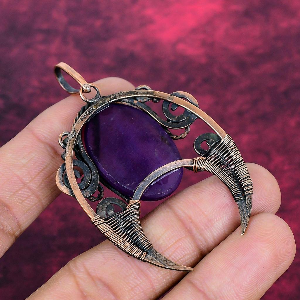 Star Amethyst Gemstone Pendant Copper Wire Wrapped Pendant Latest Design Jewelry