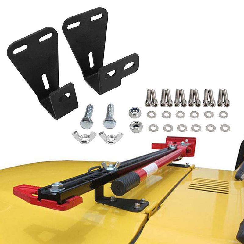 High Lift Hinge Mounting Hood Bracket Hi-Lift Jack for Jeep Wrangler CJ 1944-1986 / YJ 1987-1995 / TJ 1997-2006 (Pair