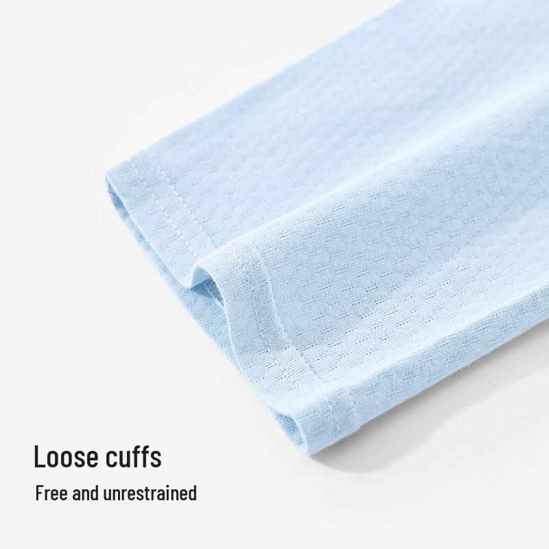 Yiershuang Boys' Summer Pure Cotton Mesh Pajama Set