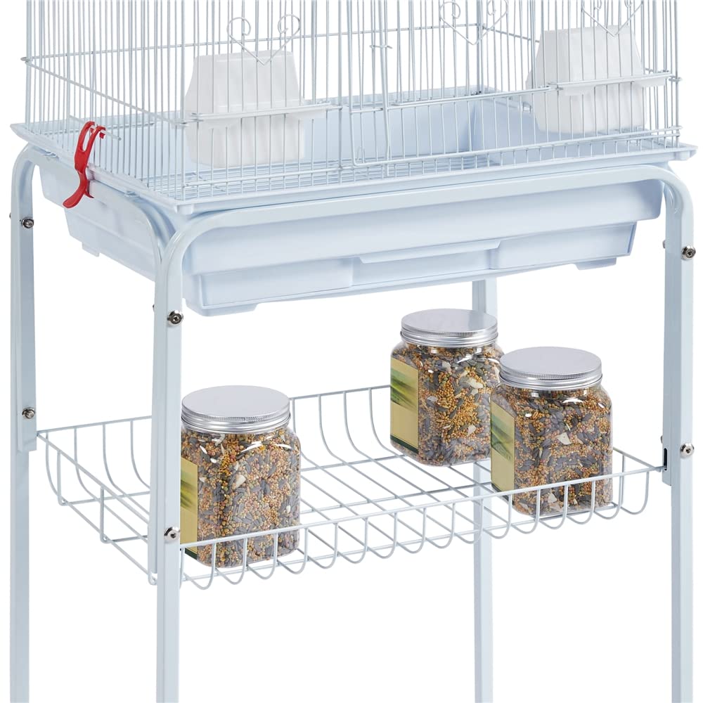 Yaheetech Bird Cage with Luxurious Birdhouse with Full Pet for Mexican Autumnal White Stand, 46x35.5x158.5cm, Large, High-Strength, Swing, House,