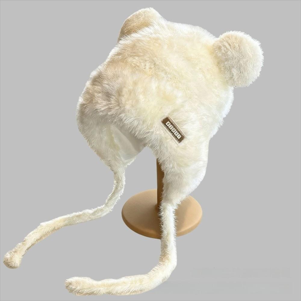 Warm Thickened Knitted Hat Windproof Bear Ears Knitted Hat New Plush Hat  for Women Girls