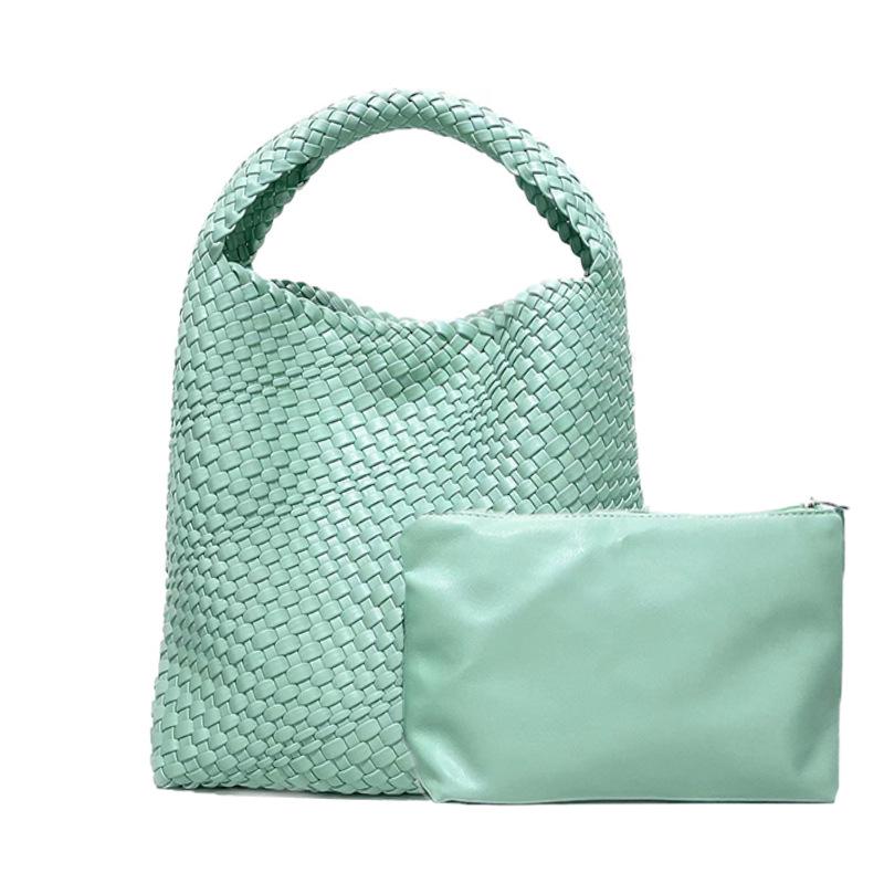 Women's Large Capacity Woven Shoulder Bag – Versatile Tote for Shopping, Commuting, and Everyday Use