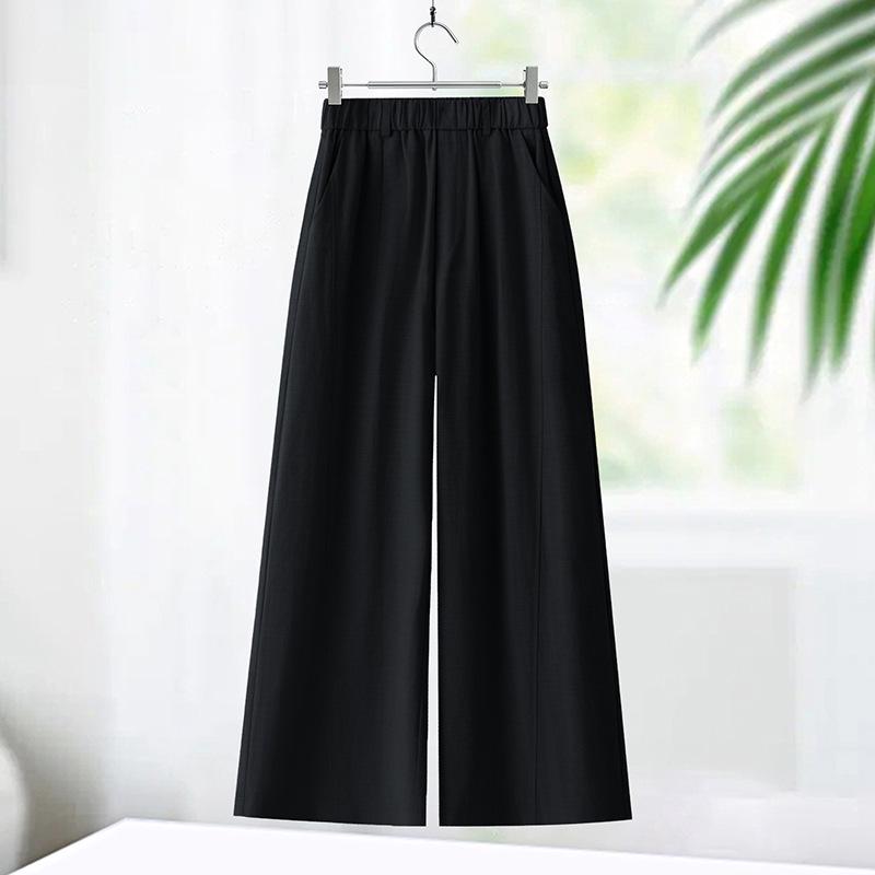 

Women s Spring/Summer 2026 Slimming Wide-Leg Linen Pants M (95-105 lbs) чёрный