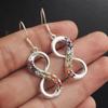 Massief 925 Sterling Zilver 7 Stenen Chakra Infinity Oorbel Dames Sieraden