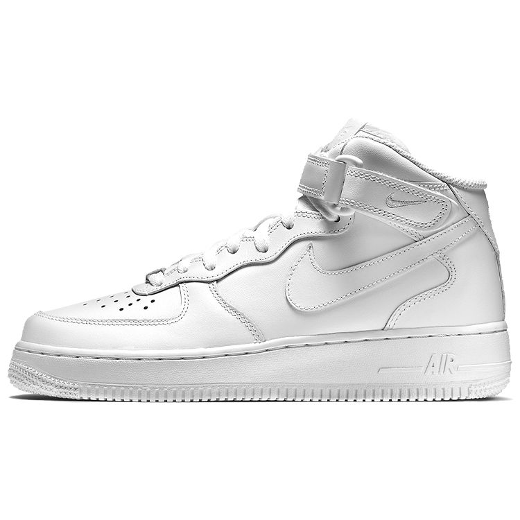 Nike Air Force 1 Mid 07 Leather Triple White Women Sneakers 366731-100