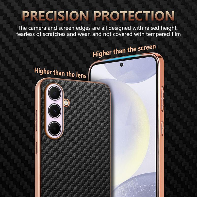 Custodia per Telefono con Motivo a Fibra di Carbonio per Samsung Galaxy A17 A37 A57 A56 A36 A26 A16 A06 A55 A35 A25 A15 A05S A54 A34 A14 Cover in TPU